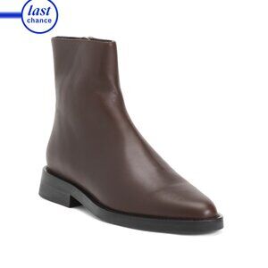 JACK ERWIN Dark Brown Made In Portugal Leather Lola Booties